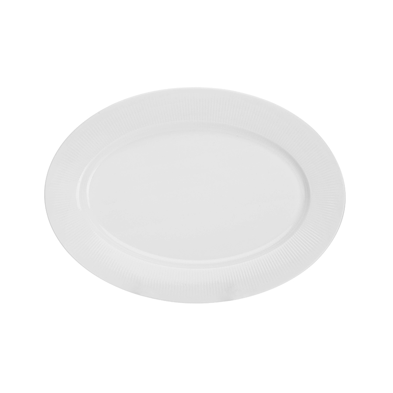 Restaurant Real Durable Plates Set Trays White Porcelain Oval Serving Platters Dishes for Parties&