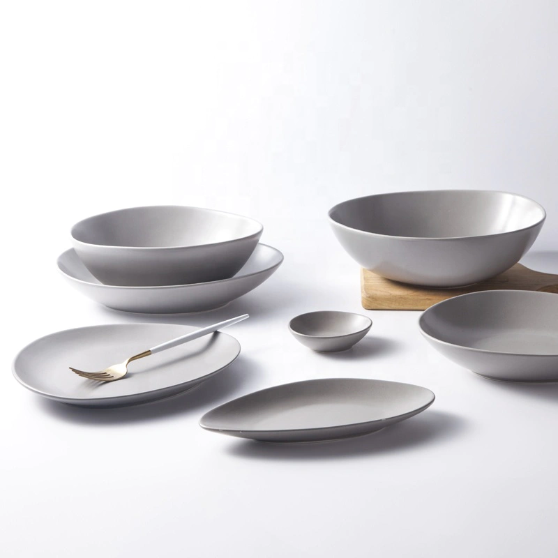 Eco-friendly Porcelain Banquet Irregular Tableware Plate, Unique Design Dinner Plate Restaurant*