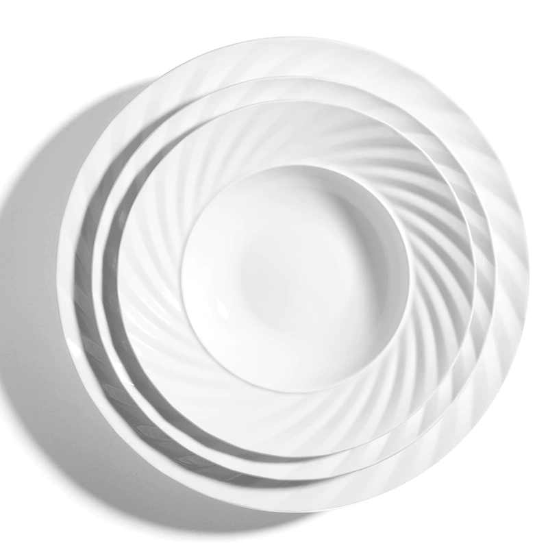 Wholesale Ceramic 8.75 Soup Logo Plate Porcelain Hot Sale Salad Event Plate