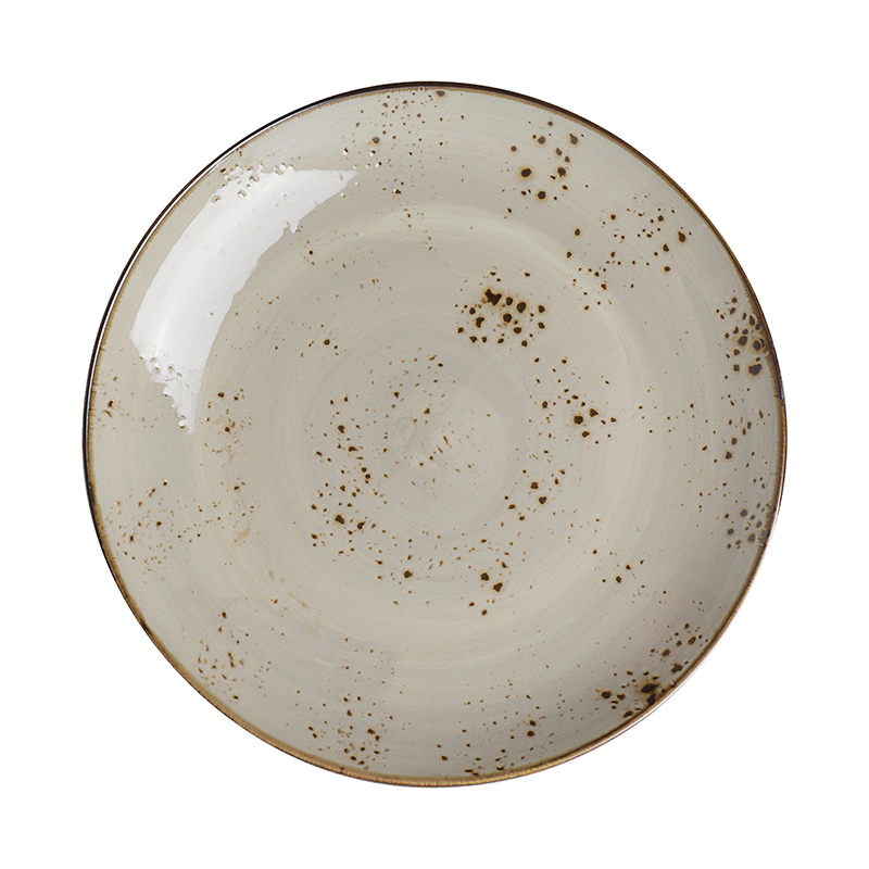 Fine Banquet Eco Friendly Plates, Rustic Restaurant Dinnerware Round Plate, Color Glaze Cafe Ceramic Plates Dishes&