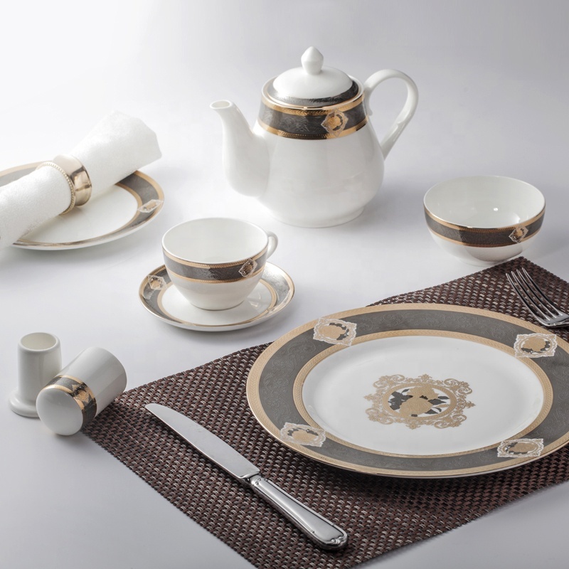 New Series Plate Dubai Market Hotel Restaurant Crockery Tableware, Bone China Round Plate^
