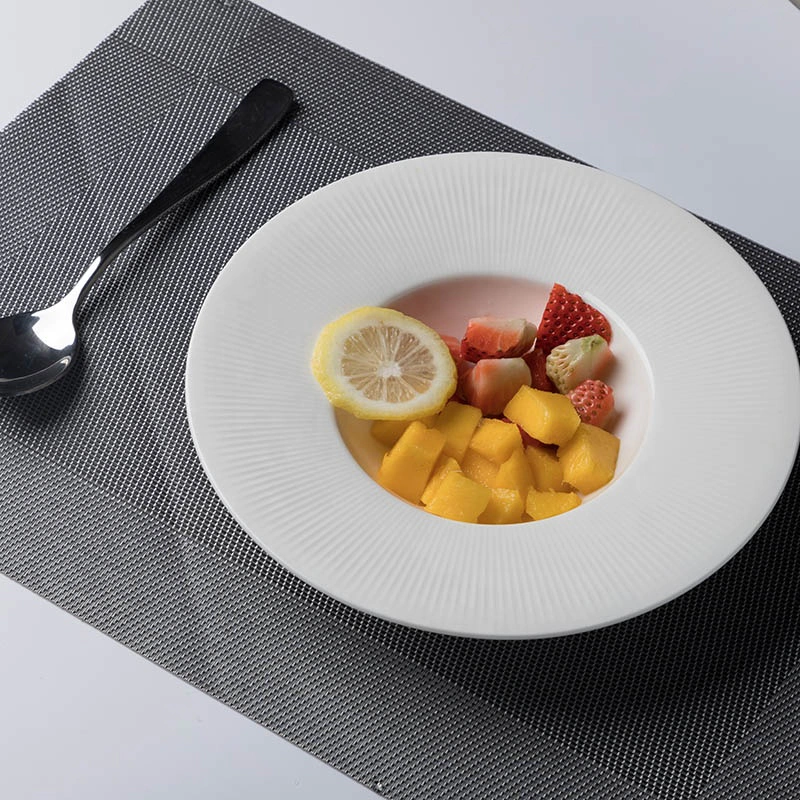 Wholesale Dishwasher Safe Party & Event Ceramic Plate, 2019 Innovative for Hotels porcelain China Wide Rim Salad Plate#