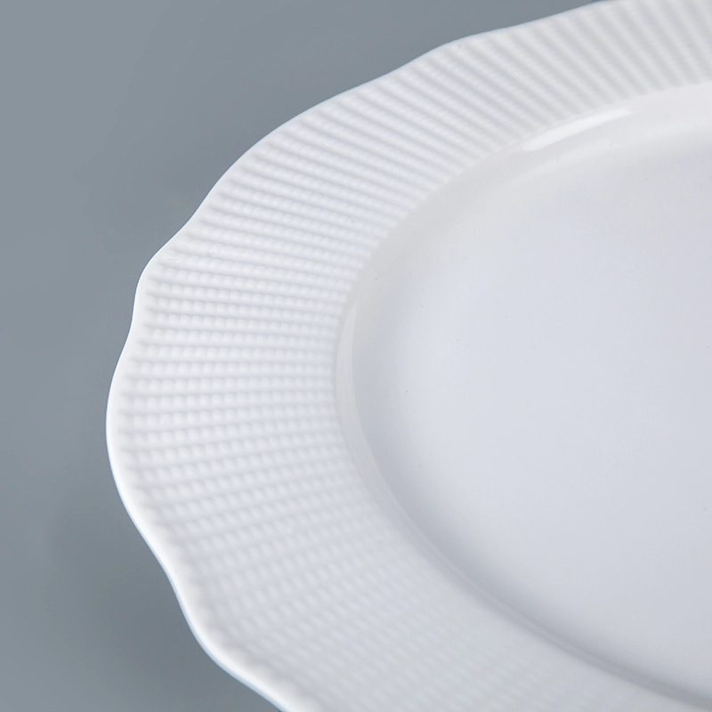 Top Choice Bone China White Flat Plates Restaurant Dinnerware, Hotel Ware Rectangular Plates Round Plate*