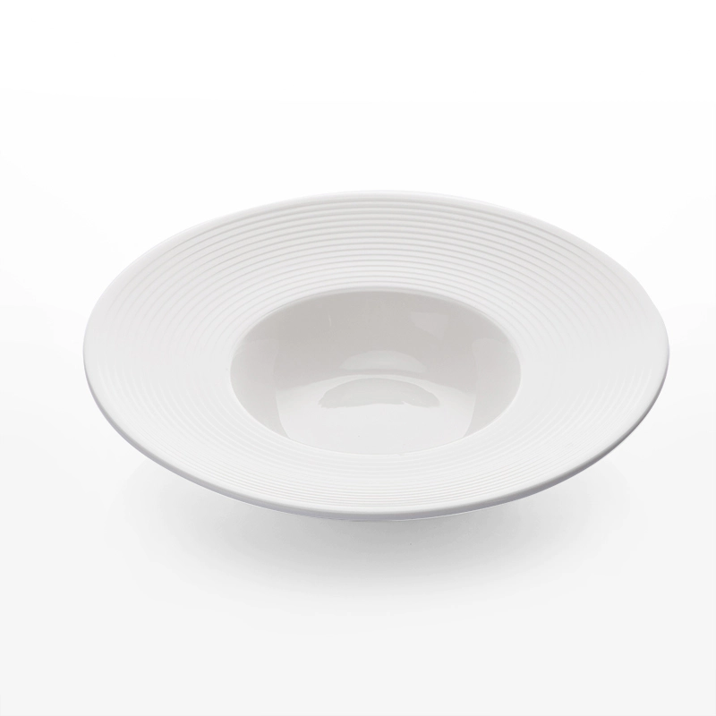 Luxury Catering Pasta Dishes Plates Ceramic Dinner, Banquet Tableware Hotel Dishwasher Safe Party & Event Soup Plates White&