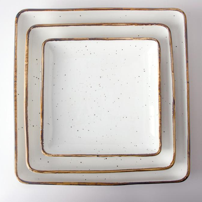 Wholesale Ceramic Dinnerware Dishes, Hot sale Functional Long-lasting Dining Stylish Porcelain Casual Service Square Plate/