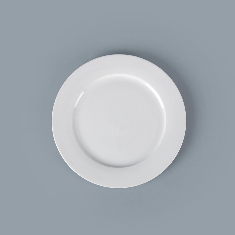 Basic 3-4 Star Hotels Round White Plain Plate, Catering Dish For Bulk,Event and PartyDishes Ceramic@