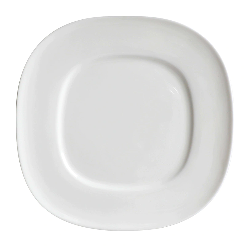 7-9-11Inch Ceramic White Dinner Plates, Square Shape Dinner Set, Hotel Restaurant Square Crockery