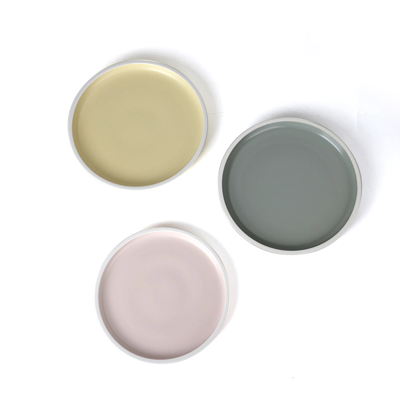 Wholesale High Temperature Colourful Matt Plate, Custom Logo Ceramic Plates Dishes, Hotel Ceramic Plate/