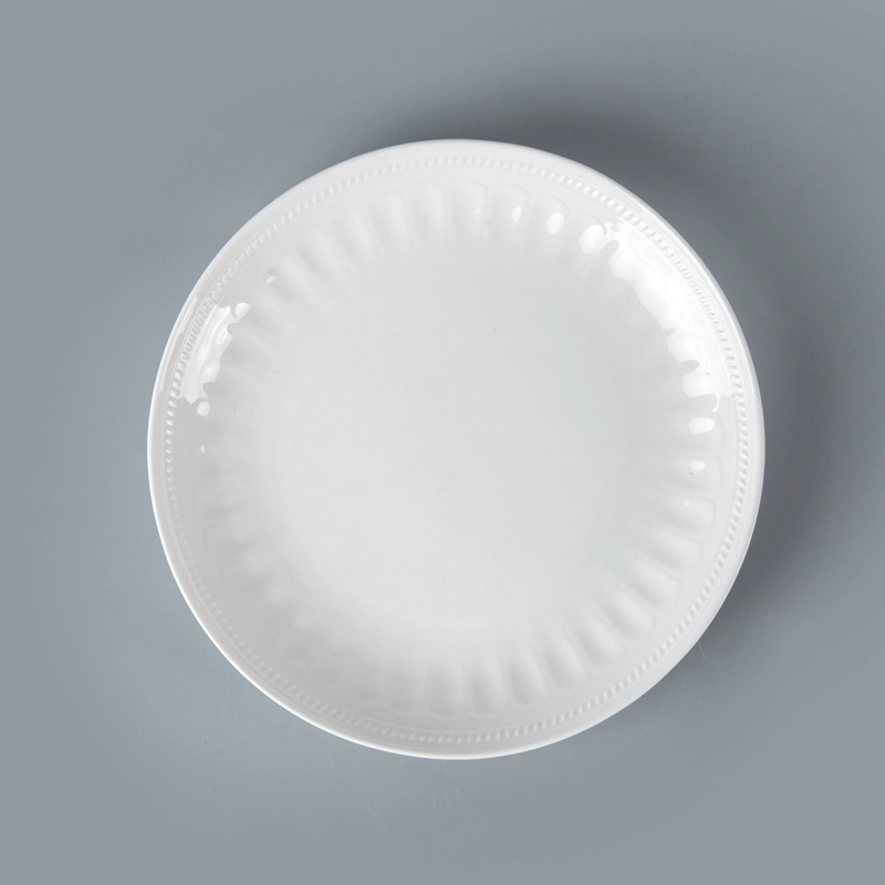 European Style White Bone china Restaurant Plates Dinnerware Plate, Bone China Dinner Round Plates