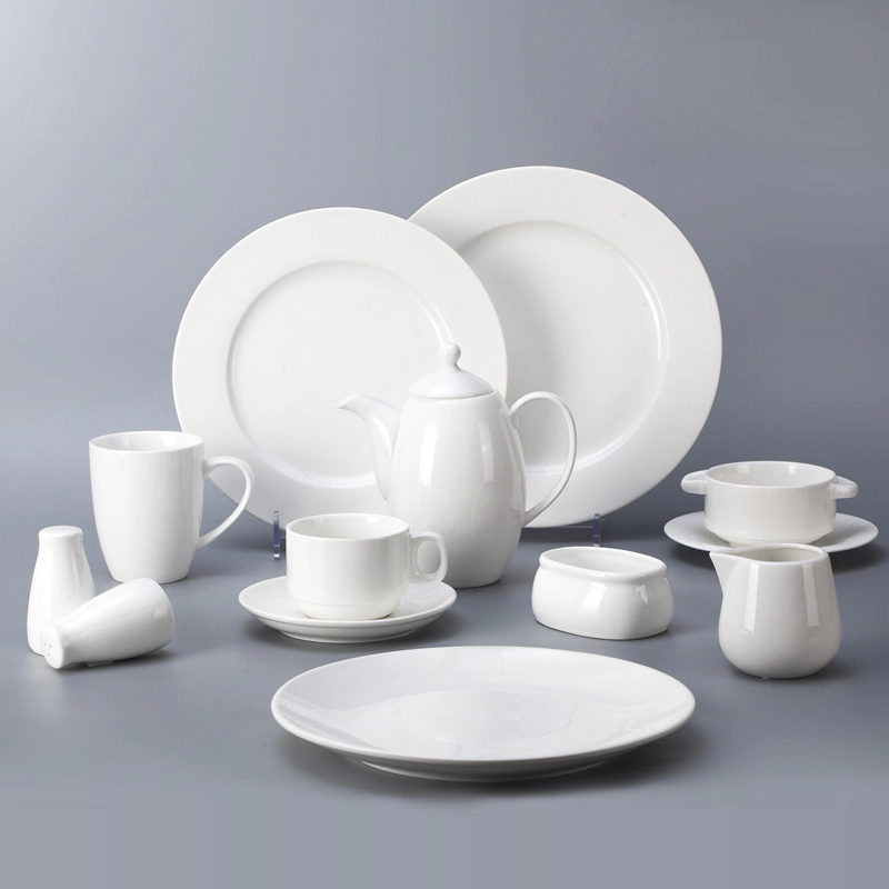 Crockery Porcelain White Round Plain Edge Dinner Plate, Two Eight Ceramics Crockery Tableware Porcelain Plates White#