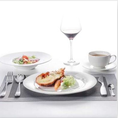 Wholesale High Quality Restaurant Tableware Plates Restaurant Dinner Two Eight Grid Design Crockery Tableware Soup Plate%