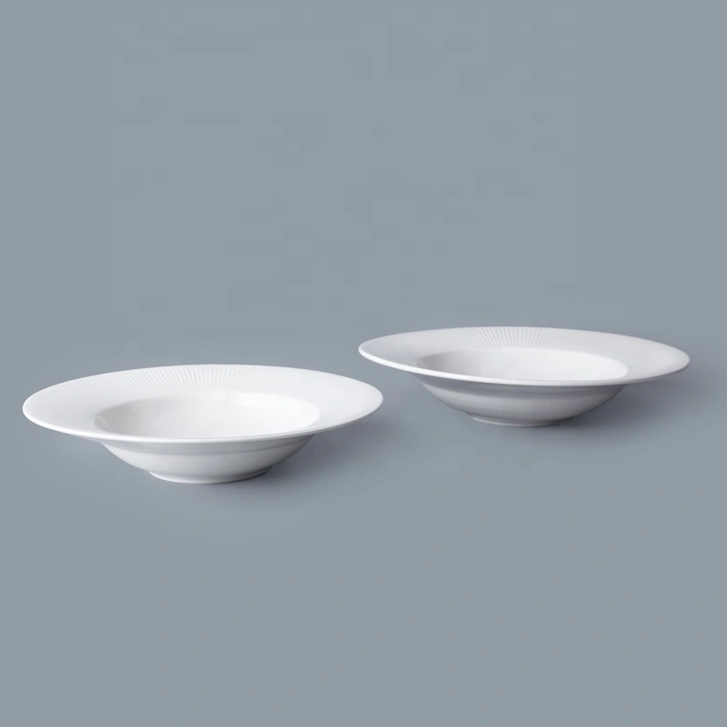 New Arrival Restaurant White Porcelain Dinnerware Pasta Plate, China Porcelain Soup Plate%