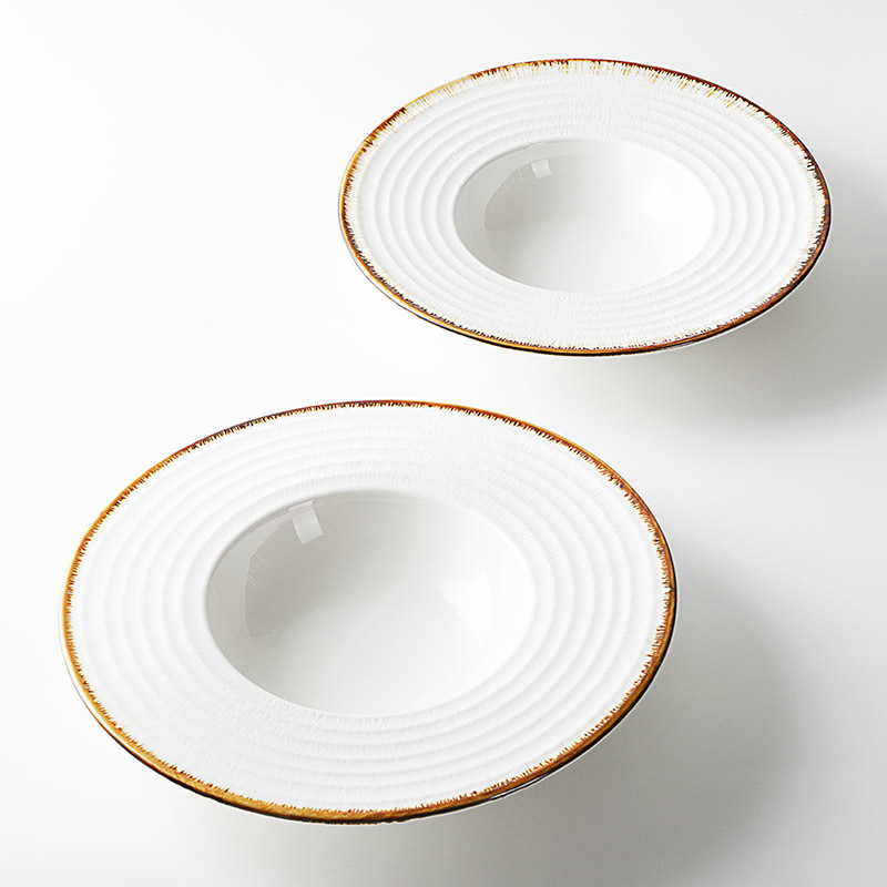 Special Cafe Porcelain Ceramic Soup Plate, Ceramic Deep Plates Dinnerware, Fine Bar Vajilla Gourmet Restaurant Dishes*