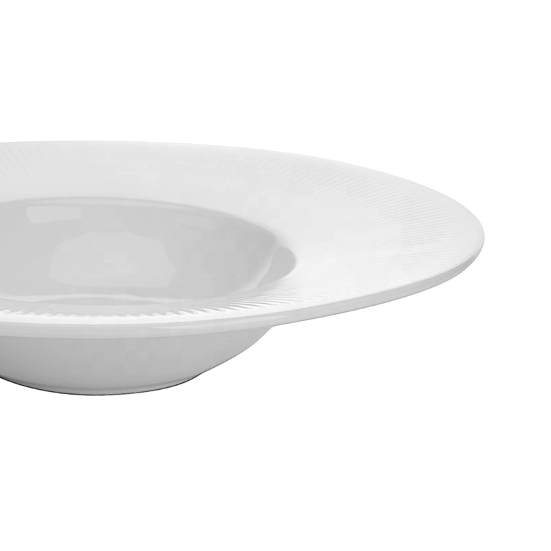 Ecofriendly Chaozhou Factory Porcelain Dishing Sets Salad Plate, Two Eight Ceramics Wide Rimmed Pasta Plate Salad Plate