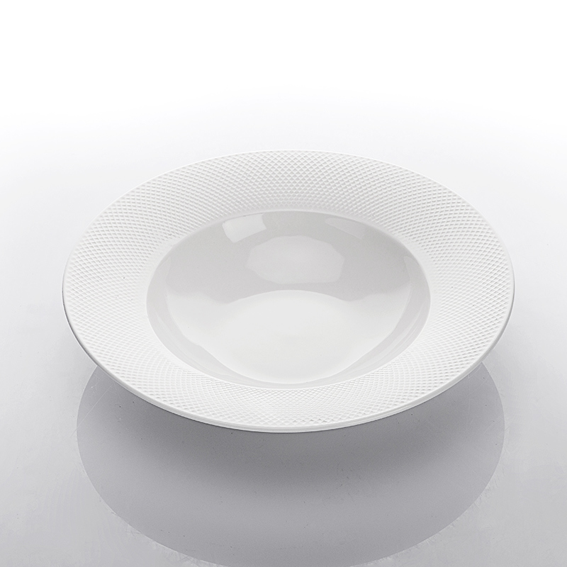 Best Selling Products High Temperature Cafe Dinning Plate,Wide Rimmed Pasta Bowls, Restaurant Pasta Plates@