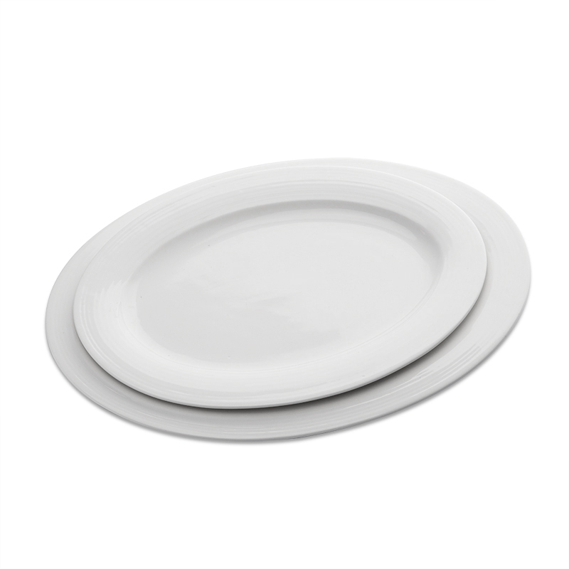 China Supplier High Temperature Durable White Porcelain Fish Plate, Restaurant Oval Plate@