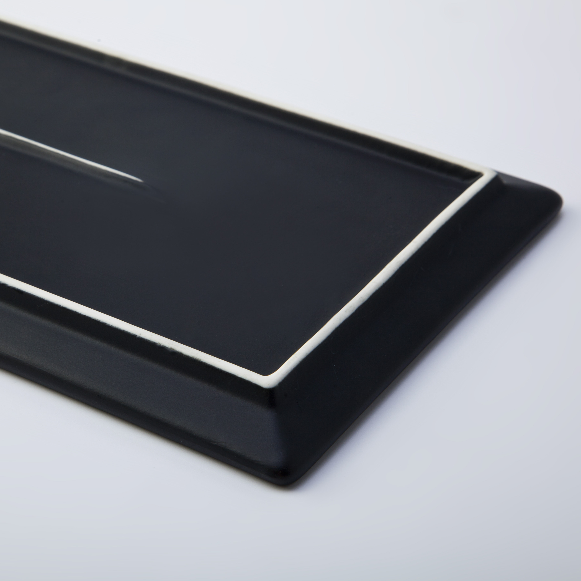 New Product Black Matt Porcelain Plate, Best Quality Easy Clean Rect Restaurant Plate~