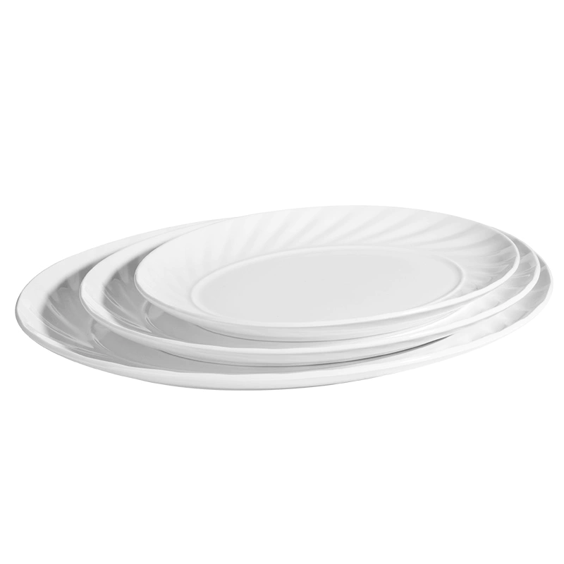 Dubai Market White Catering Restaurant Oval Plate, Restaurant Long Oval Plates, 10/12/14inch Oval Restaurant Ceramic Weddining