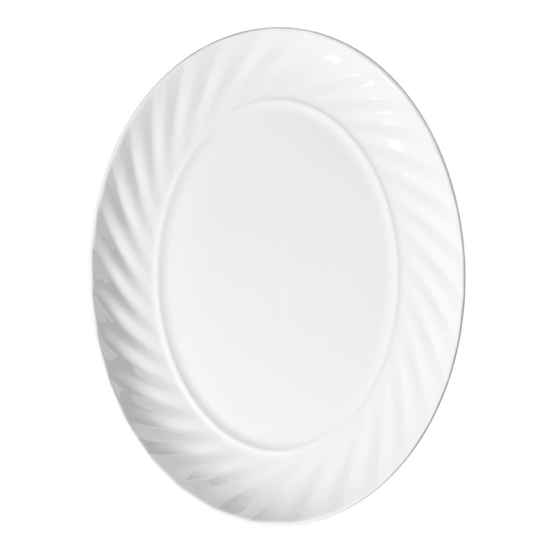 Uk HoReCa White Oval Ceramic Plate 12