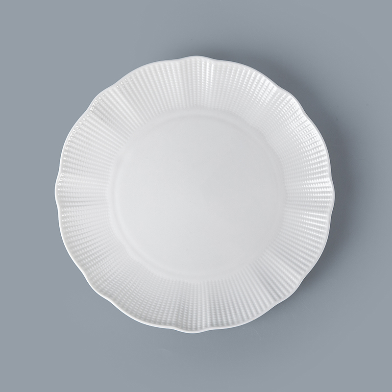 simple elegant fresh style flat plate white porcelain flat plate hotel restaurant use flat plate