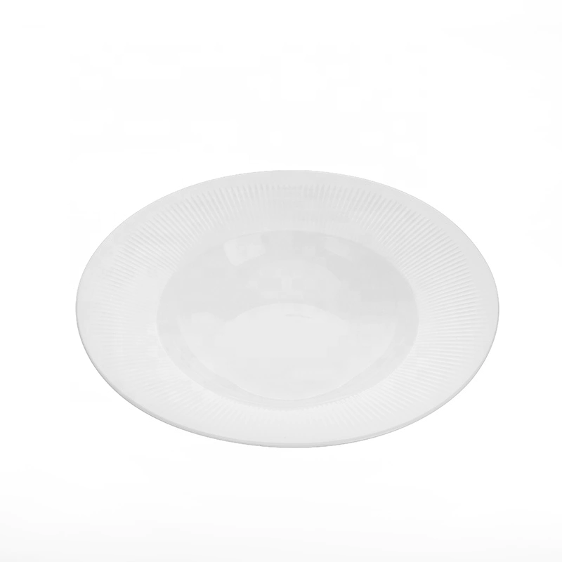 Outdoor Lifestyle Fine China Tableware Ceramic Dining Tableware, Round Plate China Porcelain Wide Rimmed Pasta Plates^