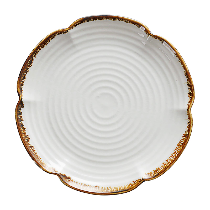 Rustic Restaurant Food Serving Plate, Special Cafe Crokery Ceramic Plates, Porcelain Catering Serving Dishes*