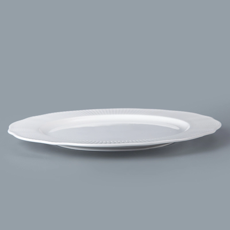 Top Choice Bone China White Flat Plates Restaurant Dinnerware, Hotel Ware Rectangular Plates Round Plate*
