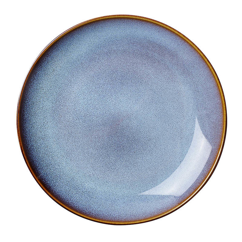 New Trending Chaozhou Hotel Rustic Restaurant Tableware, Rustic Ceramic Plate Blue Hotel Porcelain Plate High Quality&