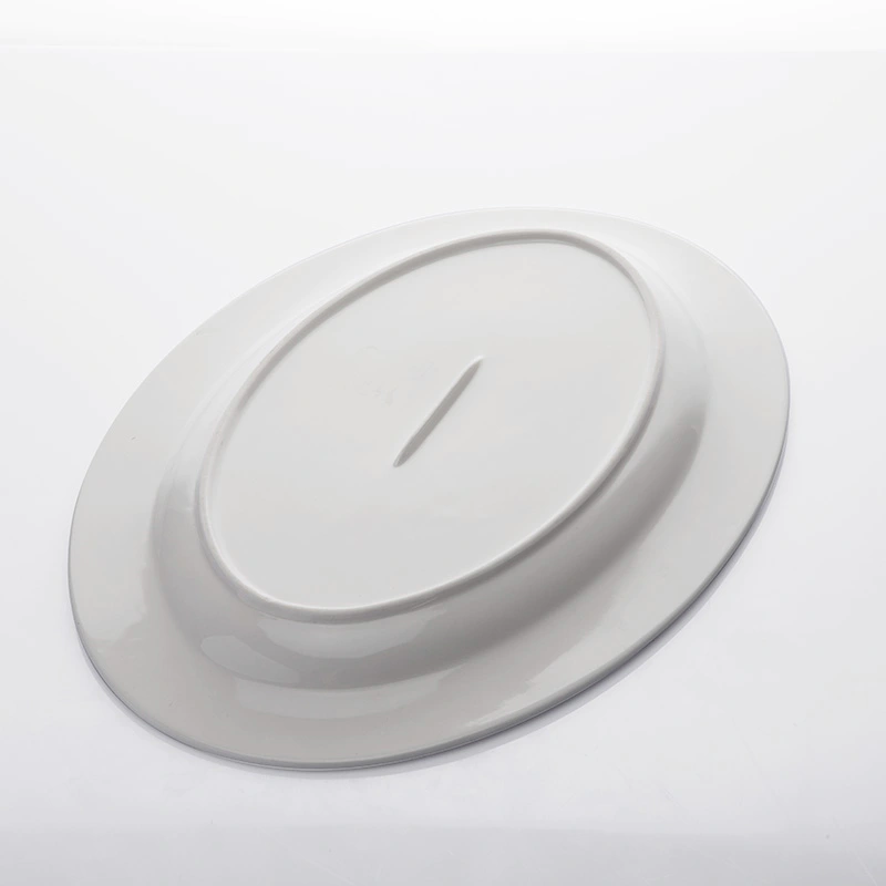 China Supplier High Temperature Durable White Porcelain Fish Plate, Restaurant Oval Plate@