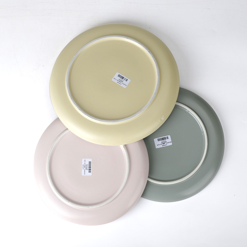 Wholesale High Temperature Colourful Matt Plate, Custom Logo Ceramic Plates Dishes, Hotel Ceramic Plate/