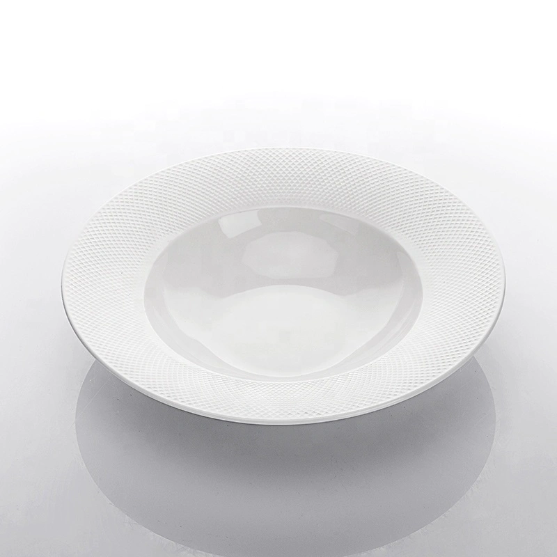 Moden Heat Resistant Bar Round Dish Plate Soup Bowl, Two Eight Ceramics Crockery Tableware Pasta Plate~
