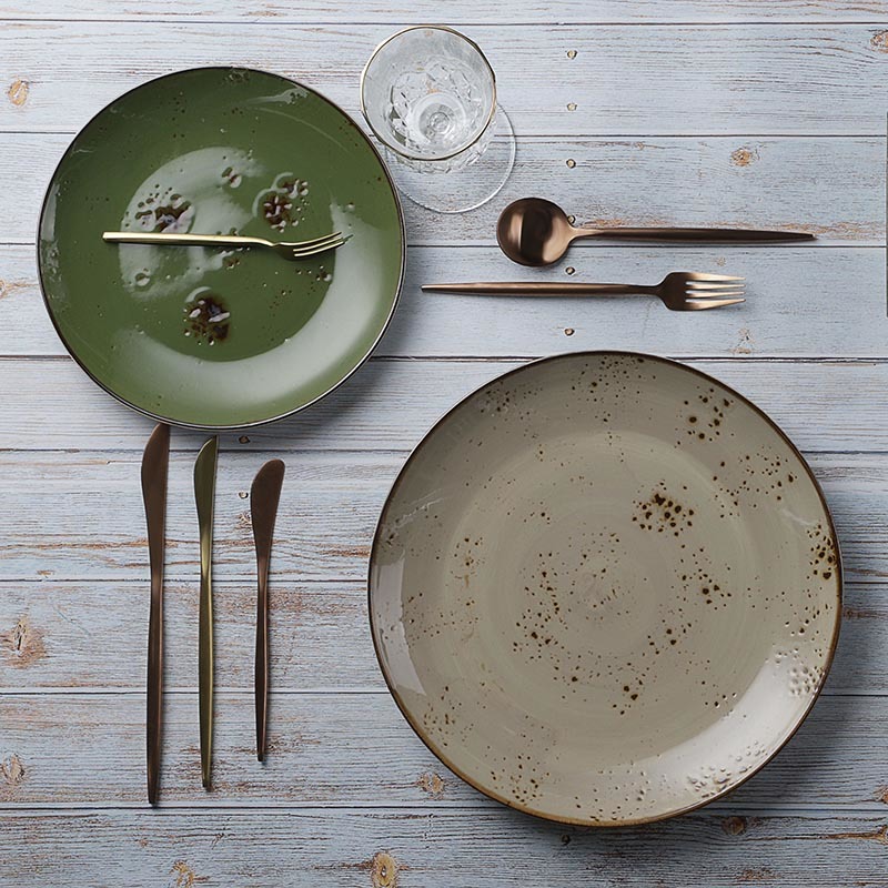 Rustic Lounge Vajilla Gourmet Nordic Ceramics Dish, Wedding Plates Set, Luxury Restaurant Crokery Porcelain Butter Dish@