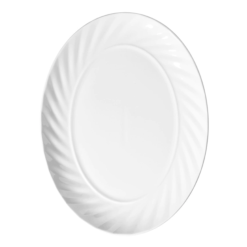 Chaozhou Factory Scratch ProofWhite Ceramic Catering Restaurant Oval Dish, Platters Oval, Hotel Vajilla Con Ovalos