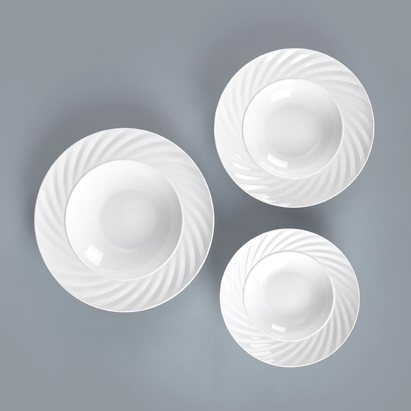wholesale ceramics tabbleware set unique cheap pasta plate plain white ceramics use restaurant porcelain coupe pasta plate