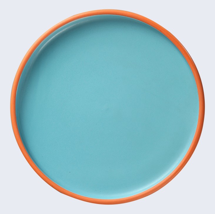 Amazon Trend 8/10 Inch Ceramic Porcelain Hotel Plates Dishes, 12 Inch Dinner Plates,Blue Red Restaurant Colorful Event Plate&