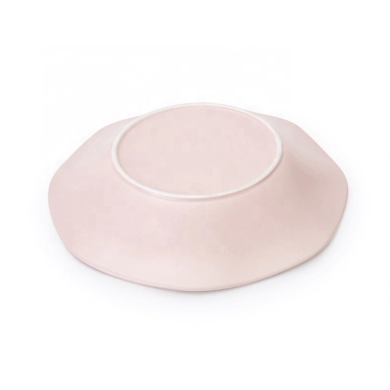Ceramic China Porcelain Colore Catering Hotel Lotus Shaped Soup Plate, Porcelain Dinner Plate Salad Plate^