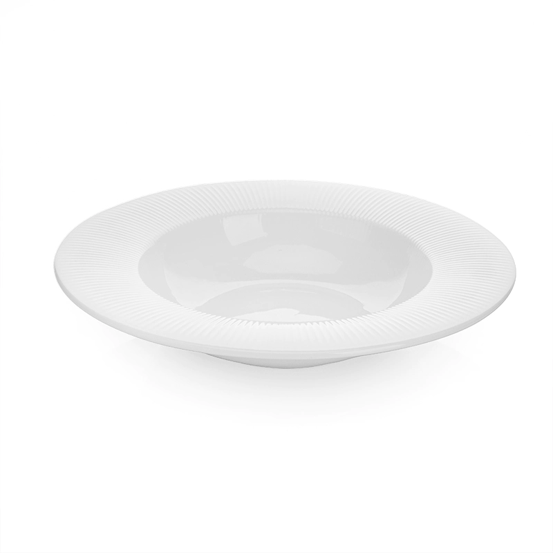8.75 inch Chines Manufacturer Round Plain White Italian Hotel Crockery Restaurant Deep Porcelain Ceramic Dinner Pasta Soup Dish%