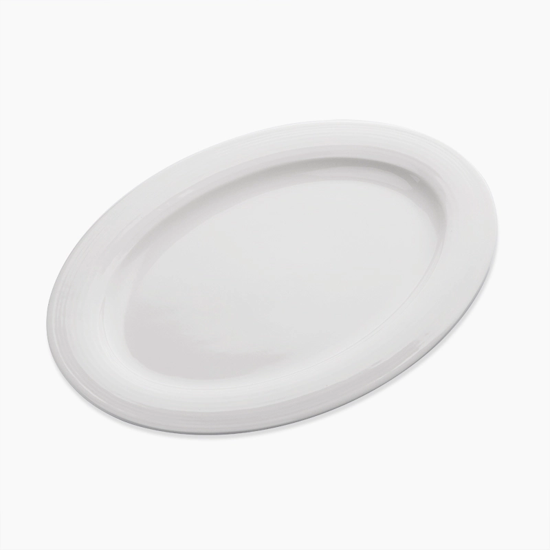 Western Ceramic Tableware Hotel Serving Plate, Best Selling Porcelain Restaurant Oval Shape Dish Bulk China Plates$