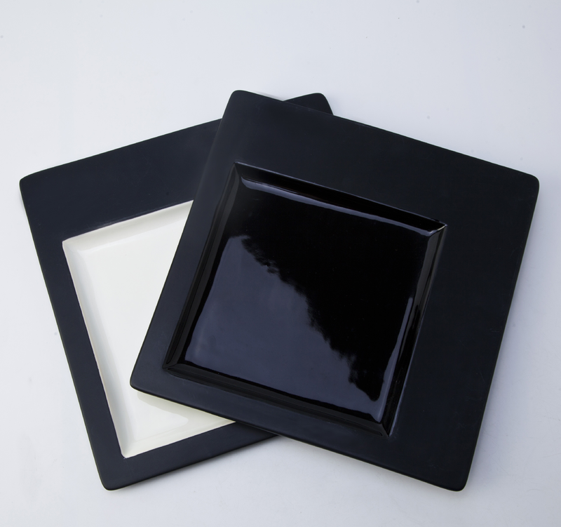 dubai tableware porcelain dinnerware ceramic crockery black square plate