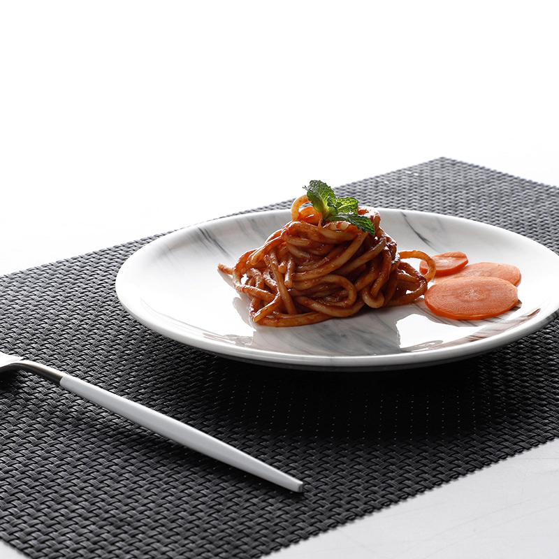 Popular Trending World Restaurant Blue Ozone Ceramic Plate, Marble Dishes And Plates, Marble Plate Set