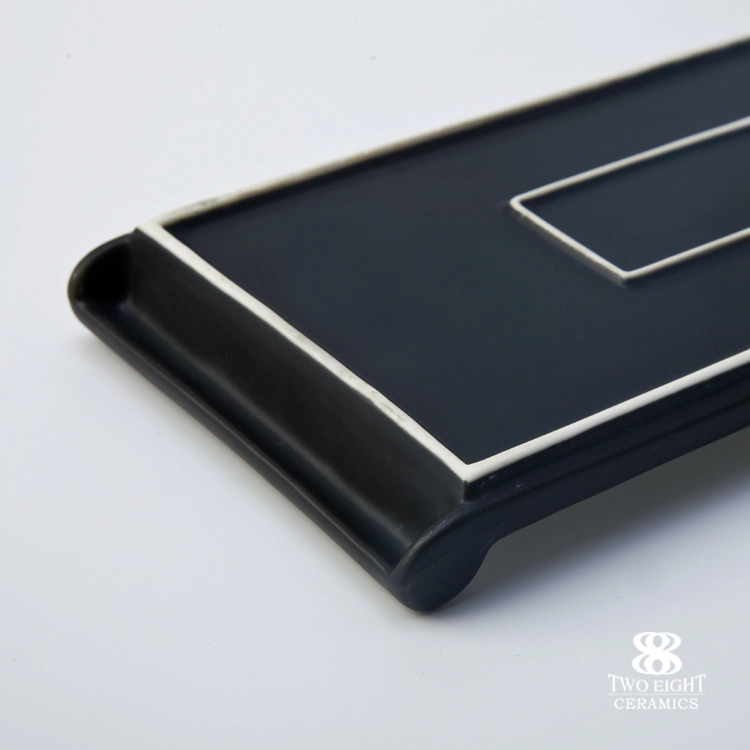 2017 New design restaurant crockery tableware matt black sushi plate