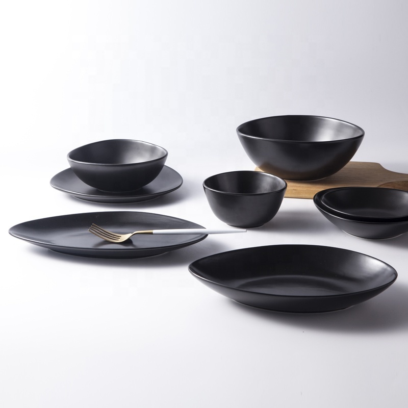 Best Choice Porcelain Plates Restaurant Dinnerware Matt Black, Two Eight Ceramics Porcelain Plate Black%