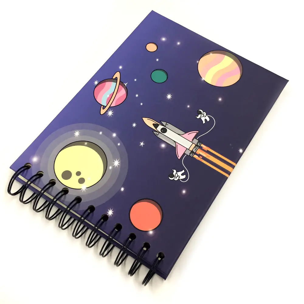 Rocket Planet Theme 4x6 Small Scrapbook Photo Album With 20 DIY Stick Pages