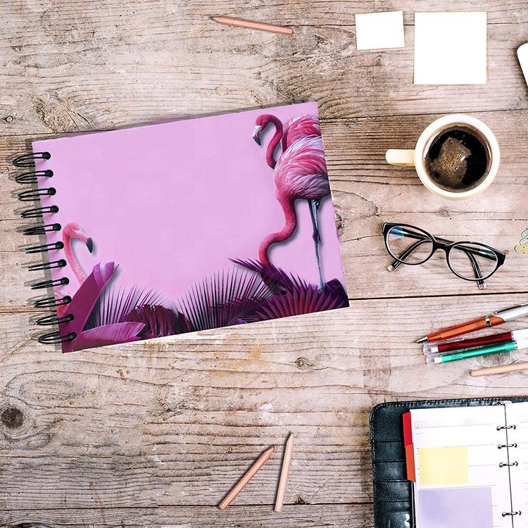 Colorful Hardcover Spiral Binding Scrapbooking Photo Album with Flamingo Design