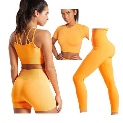 Women High Waist Seamless Workout Legging Fitness Clothing Gym Wear Sport Bra Yoga Pant Bra Set