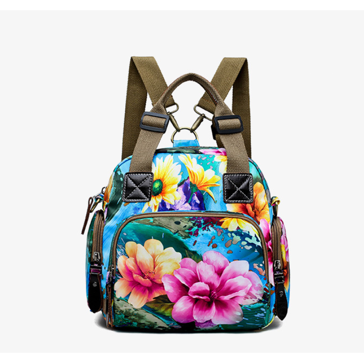Osgoodway2 Waterproof Nylon Designer Floral Women Handbags Baby Diaper Bag Backpack for Mom