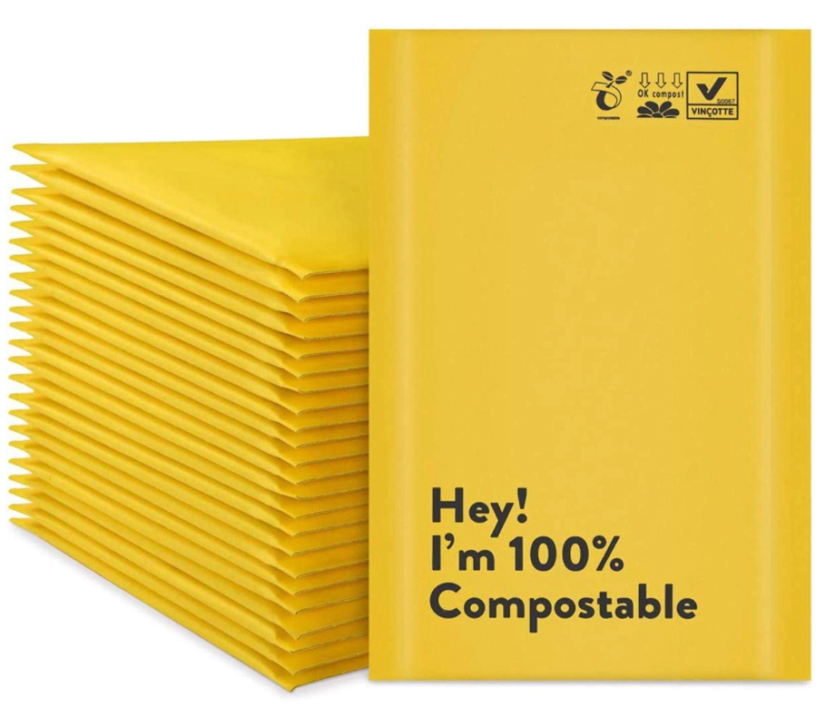 PLA 100% eco custom delivery bag custom biodegradable mailing bags custom bubble mailer envelopes logp printing