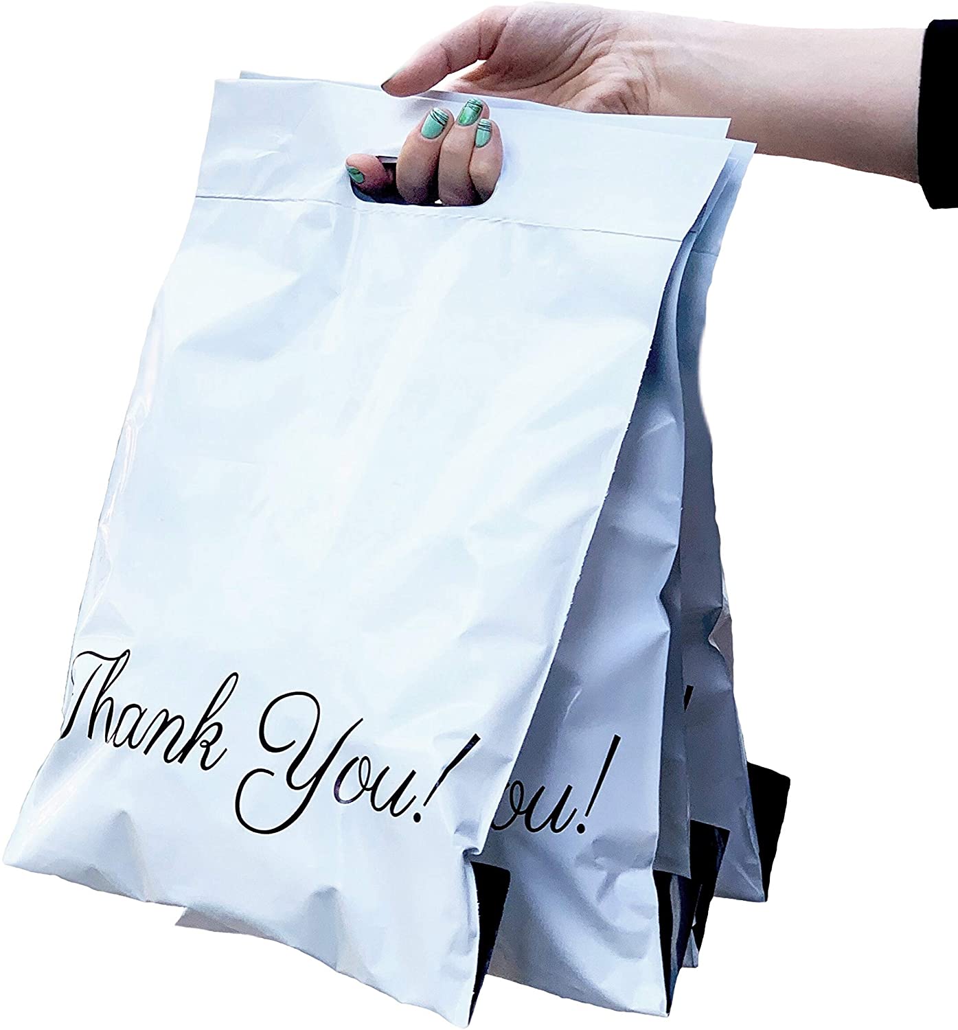 PLA custom poly mailers bag with handle mailing shipping clothing envelopes with self adhesive strip-XCBIO