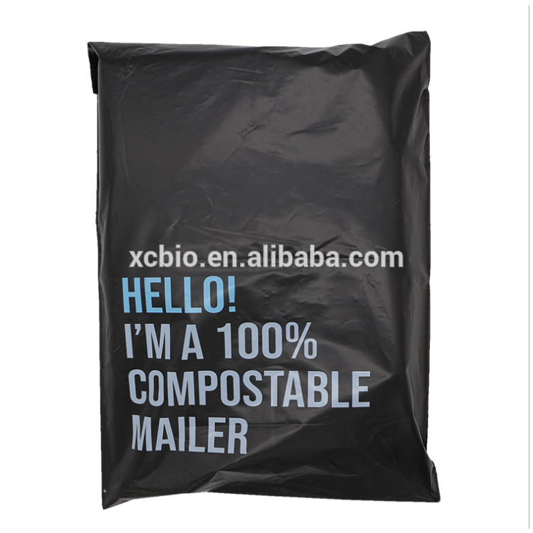 cornstarch made oem self seal adhesive colored logo biodegradable envelope bag PLA mailing bags
