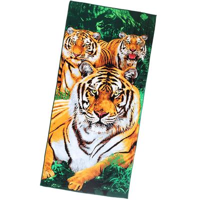Hot-selling portable polyester printing tiger bath towelbeach blanket for custom